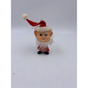Vintage Ninohira Japan Winking Santa Claus Rubber Face Christmas Ornament